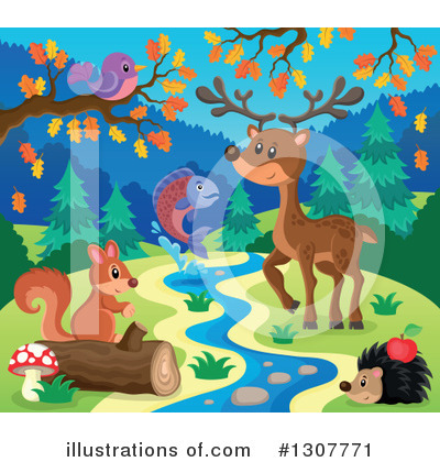 Forest Animals Clipart #1307771 by visekart