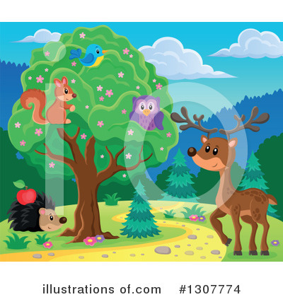 Forest Animals Clipart #1307774 by visekart