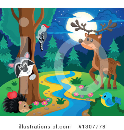Forest Animals Clipart #1307778 by visekart