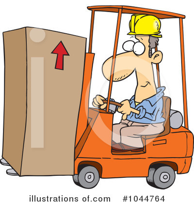 Royalty-Free (RF) Forklift Clipart Illustration by toonaday - Stock Sample #1044764