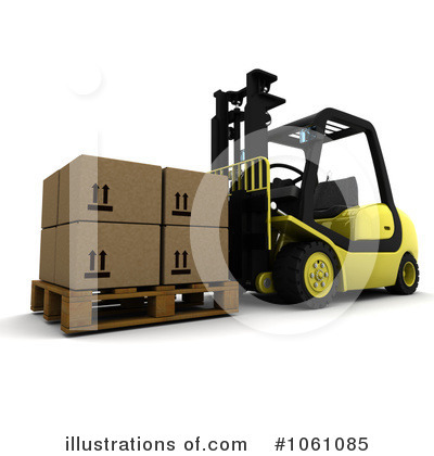 Royalty-Free (RF) Forklift Clipart Illustration by KJ Pargeter - Stock Sample #1061085