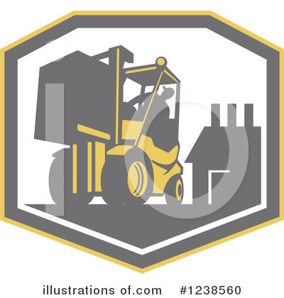 Royalty-Free (RF) Forklift Clipart Illustration by patrimonio - Stock Sample #1238560
