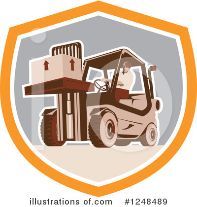Royalty-Free (RF) Forklift Clipart Illustration by patrimonio - Stock Sample #1248489