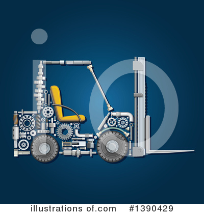 Forklift Clipart #1390429 by Vector Tradition SM