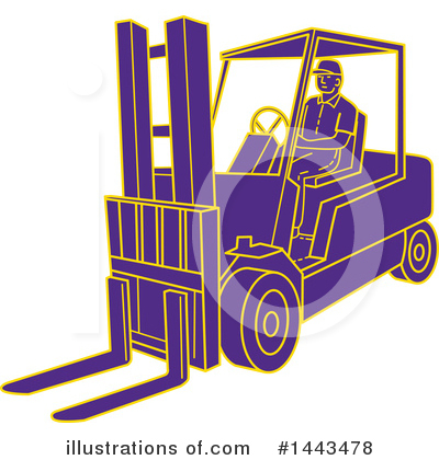 Royalty-Free (RF) Forklift Clipart Illustration by patrimonio - Stock Sample #1443478
