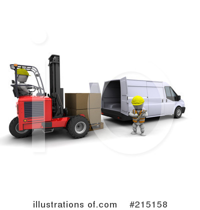 Royalty-Free (RF) Forklift Clipart Illustration by KJ Pargeter - Stock Sample #215158