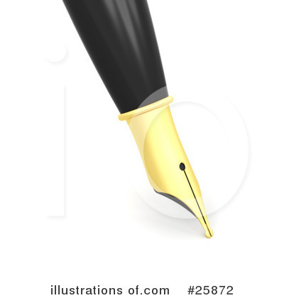 Royalty-Free (RF) Fountain Pen Clipart Illustration by KJ Pargeter - Stock Sample #25872
