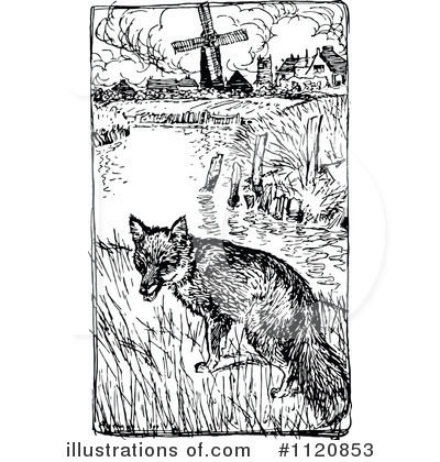 Royalty-Free (RF) Fox Clipart Illustration by Prawny Vintage - Stock Sample #1120853