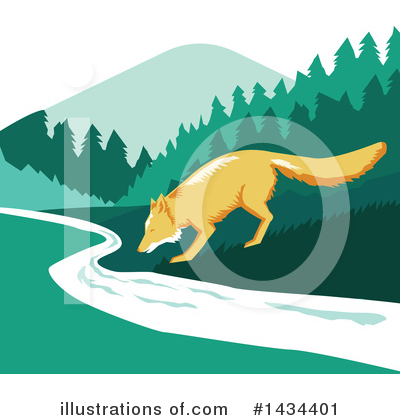 Royalty-Free (RF) Fox Clipart Illustration by patrimonio - Stock Sample #1434401