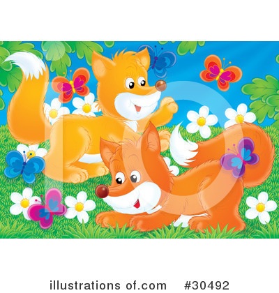 Royalty-Free (RF) Foxes Clipart Illustration by Alex Bannykh - Stock Sample #30492