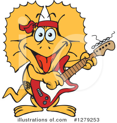 Royalty-Free (RF) Frill Lizard Clipart Illustration by Dennis Holmes Designs - Stock Sample #1279253