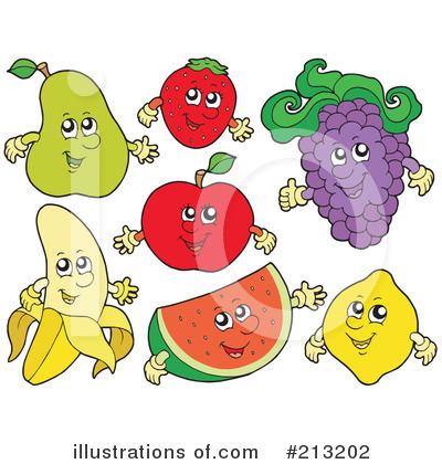 Fruit Characters Clipart #213202 by visekart