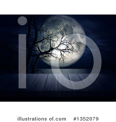 Royalty-Free (RF) Full Moon Clipart Illustration by KJ Pargeter - Stock Sample #1352079