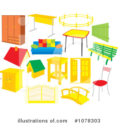 Royalty-Free (RF) Furniture Clipart Illustration by Alex Bannykh - Stock Sample #1078303