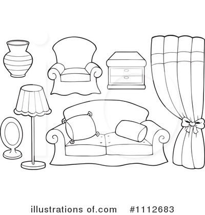 Royalty-Free (RF) Furniture Clipart Illustration by visekart - Stock Sample #1112683