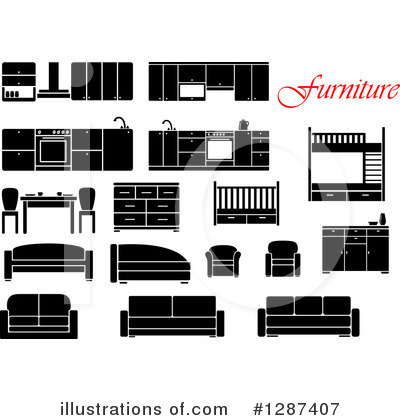 Royalty-Free (RF) Furniture Clipart Illustration by Vector Tradition SM - Stock Sample #1287407