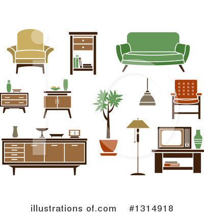 Royalty-Free (RF) Furniture Clipart Illustration by Vector Tradition SM - Stock Sample #1314918