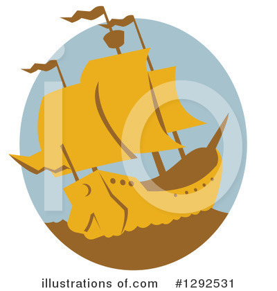 Royalty-Free (RF) Galleon Clipart Illustration by patrimonio - Stock Sample #1292531