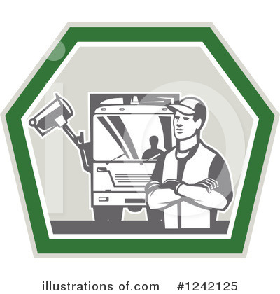 Royalty-Free (RF) Garbage Man Clipart Illustration by patrimonio - Stock Sample #1242125
