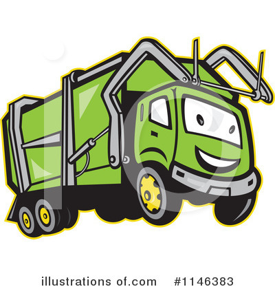 Royalty-Free (RF) Garbage Truck Clipart Illustration by patrimonio - Stock Sample #1146383