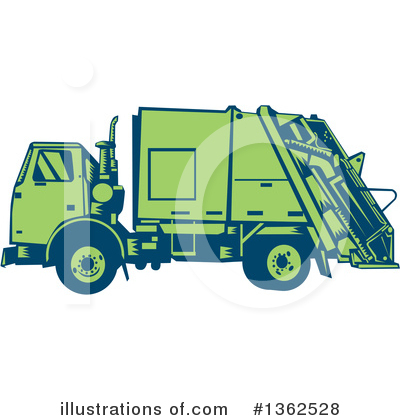 Royalty-Free (RF) Garbage Truck Clipart Illustration by patrimonio - Stock Sample #1362528