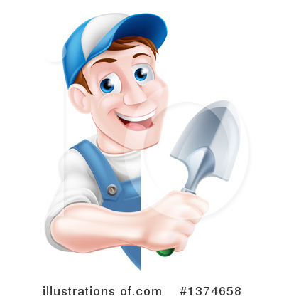Royalty-Free (RF) Gardener Clipart Illustration by AtStockIllustration - Stock Sample #1374658