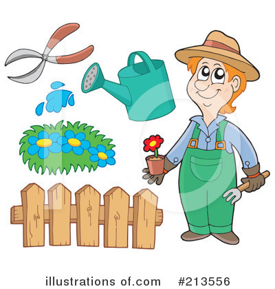 Royalty-Free (RF) Gardener Clipart Illustration by visekart - Stock Sample #213556