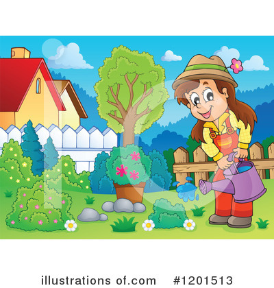 Royalty-Free (RF) Gardening Clipart Illustration by visekart - Stock Sample #1201513