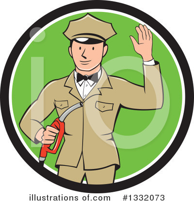 Gas Attendant Clipart #1332073 by patrimonio