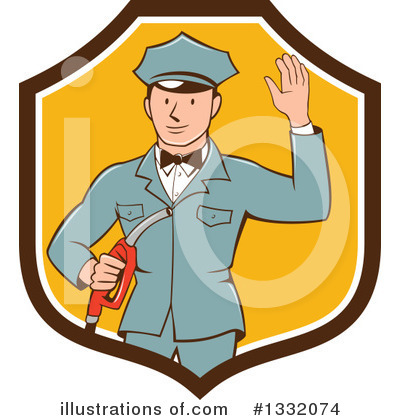 Royalty-Free (RF) Gas Jockey Clipart Illustration by patrimonio - Stock Sample #1332074