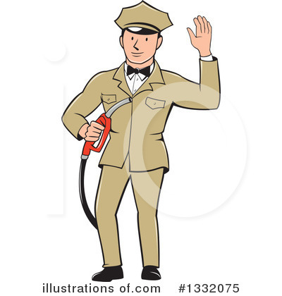 Gas Attendant Clipart #1332075 by patrimonio