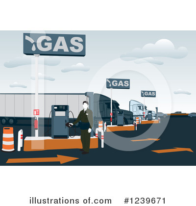 Royalty-Free (RF) Gas Station Clipart Illustration by David Rey - Stock Sample #1239671