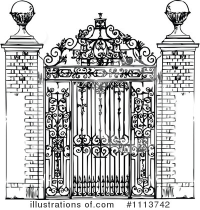 Royalty-Free (RF) Gate Clipart Illustration by Prawny Vintage - Stock Sample #1113742