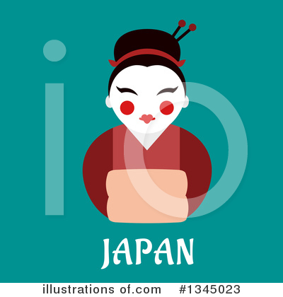 Royalty-Free (RF) Geisha Clipart Illustration by Vector Tradition SM - Stock Sample #1345023