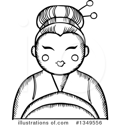 Royalty-Free (RF) Geisha Clipart Illustration by Vector Tradition SM - Stock Sample #1349556