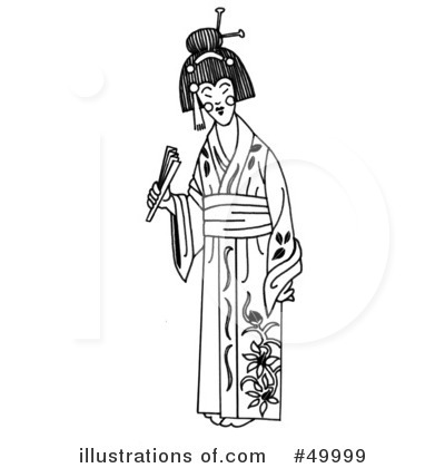 Royalty-Free (RF) Geisha Clipart Illustration by LoopyLand - Stock Sample #49999