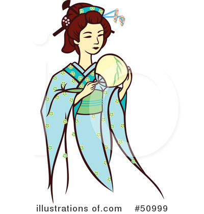 Royalty-Free (RF) Geisha Clipart Illustration by Cherie Reve - Stock Sample #50999