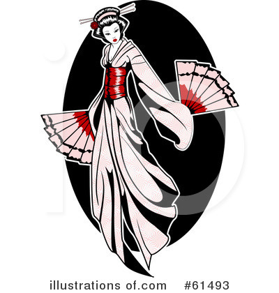 Royalty-Free (RF) Geisha Clipart Illustration by r formidable - Stock Sample #61493