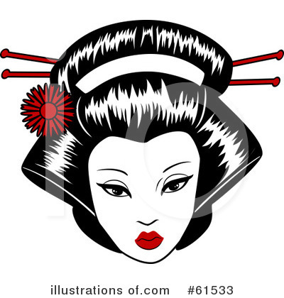 Royalty-Free (RF) Geisha Clipart Illustration by r formidable - Stock Sample #61533