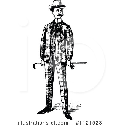 Royalty-Free (RF) Gentleman Clipart Illustration by Prawny Vintage - Stock Sample #1121523