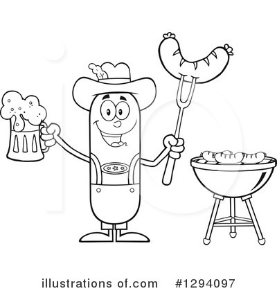 Royalty-Free (RF) German Sausage Clipart Illustration by Hit Toon - Stock Sample #1294097