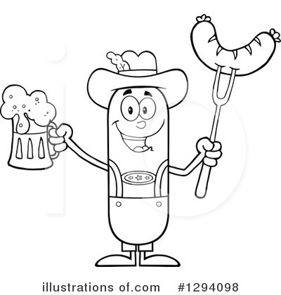 German Sausage Clipart #1294098 by Hit Toon