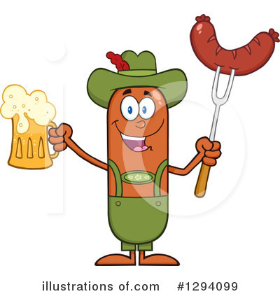 Royalty-Free (RF) German Sausage Clipart Illustration by Hit Toon - Stock Sample #1294099