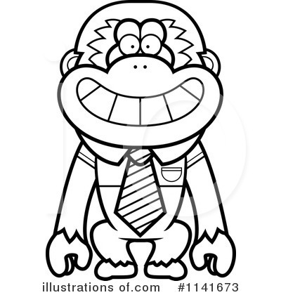 Royalty-Free (RF) Gibbon Monkey Clipart Illustration by Cory Thoman - Stock Sample #1141673