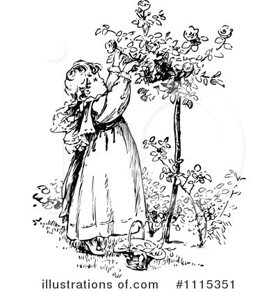 Royalty-Free (RF) Girl Clipart Illustration by Prawny Vintage - Stock Sample #1115351