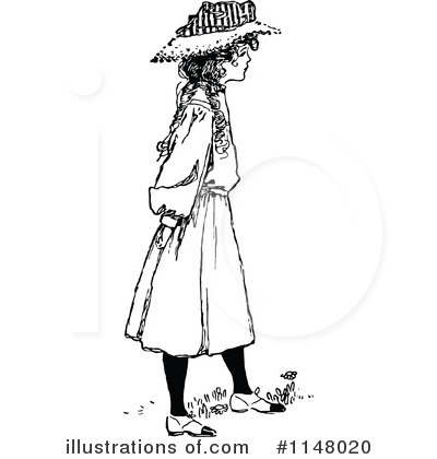 Royalty-Free (RF) Girl Clipart Illustration by Prawny Vintage - Stock Sample #1148020