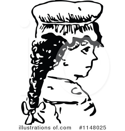 Royalty-Free (RF) Girl Clipart Illustration by Prawny Vintage - Stock Sample #1148025