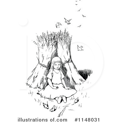 Royalty-Free (RF) Girl Clipart Illustration by Prawny Vintage - Stock Sample #1148031