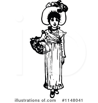 Royalty-Free (RF) Girl Clipart Illustration by Prawny Vintage - Stock Sample #1148041
