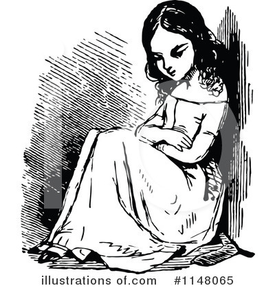 Royalty-Free (RF) Girl Clipart Illustration by Prawny Vintage - Stock Sample #1148065